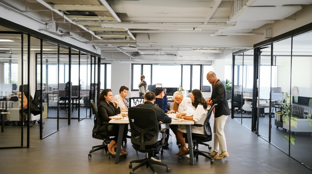 Mid-market team in professional office